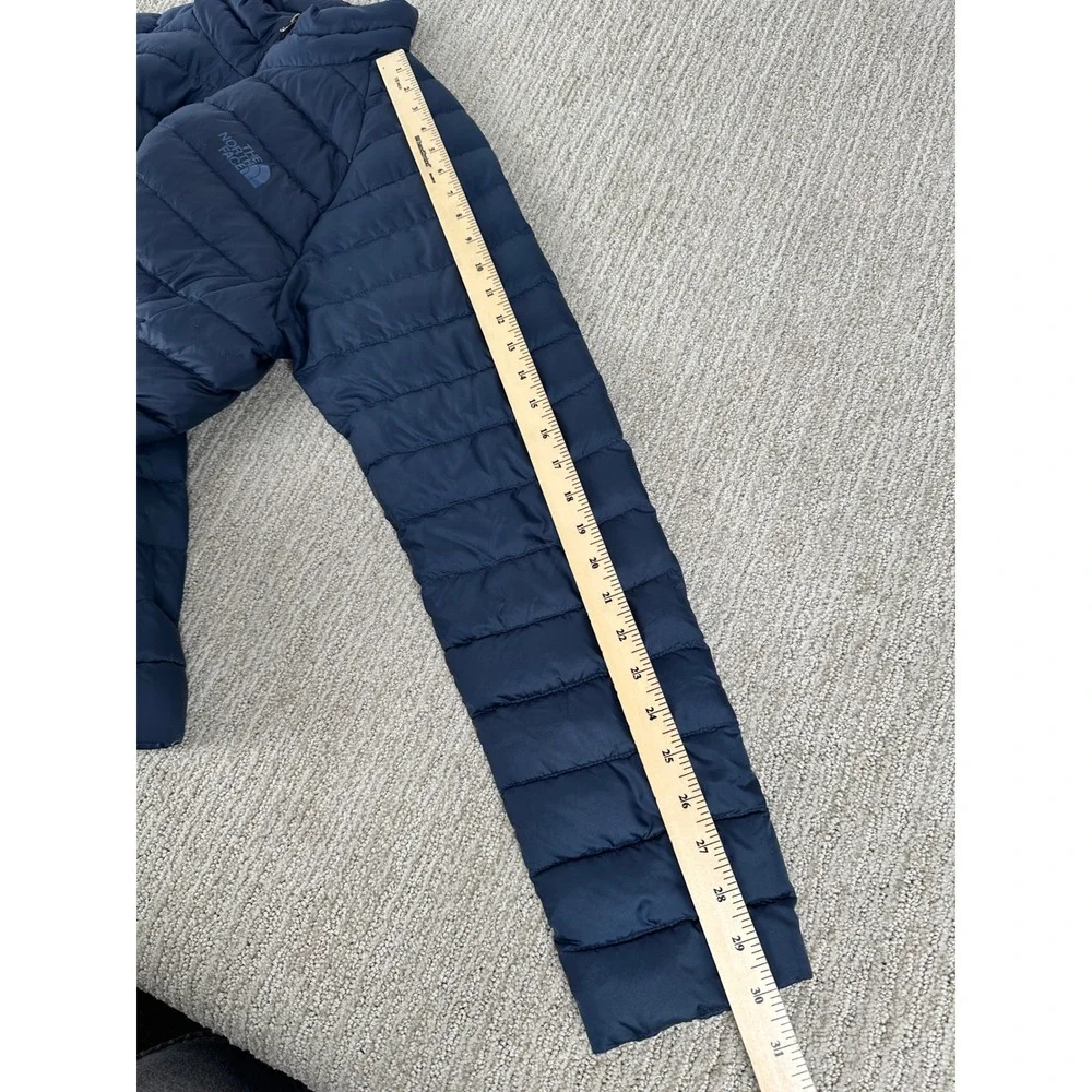 The North Face Mens Navy Blue Puffer Jacket Goose Down Insulated Full Zip M